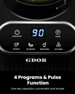 Professional Blender, 5 Functions Touchscreen Control Smoothie Blender for Smoothies,Frozen Drinks & Ice Cream, 1200W Countertop Blender with Travel Cup, , 52oz Glass Jar, for Ice Crushing/Sauce/Nut Butter/Soup - Image 3