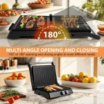 SUSTEAS Sandwich Maker Multi-Function Electric Indoor Grill, Non-Stick Panini Maker with Grease Tray Nonstick Griddle Toastie Machine Toastiemachine Kitchen Appliances Multifunction - Image 4