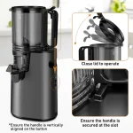 LQZ 350W Cold Press Juicer - Slow Masticating, 4.3&5.4 Inch Feed Chute, High Juice Yield, Easy Clean, 55rpm Technology for Whole Fruits & Veggies - Image 8